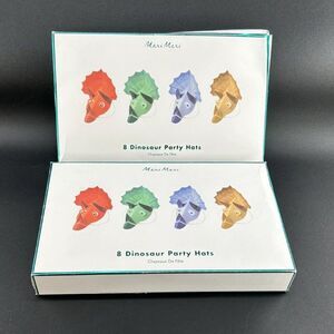 Meri Meri Dinosaur Kingdom Paper Party Hats 8" Triceratops, Suitable Age 3+